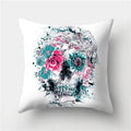 Axyaa Halloween Floral Skull Print Cushion Cover - Nordic Style 45X45CM
