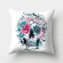 Axyaa Halloween Floral Skull Print Cushion Cover - Nordic Style 45X45CM
