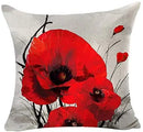 Axyaa Red Poppy Watercolor Cushion Cover