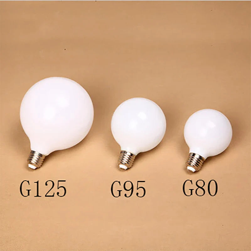 Axya Milk White LED Bulbs Light Glass Vintage Globe Lamp E27 Retro Filament Home Bulb