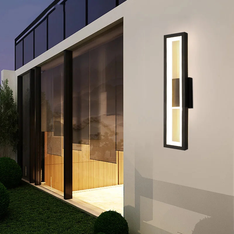 Wall Mounted LED Sconce Light for Outdoor Modern Garden Porch, Axyaa Gold Black Luminaires