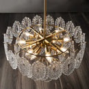 Axyaa French Glass Flower Chandelier: Modern Luxury Vintage LED Lighting for Living Room or Bedroom