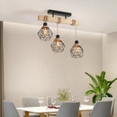 Axyaa Vintage Hemp Rope Wood Pendant Chandelier for Dining Room and Cafe