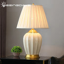 Axyaa Ceramic Table Lamp for Bedroom Living Room Home - Chinese & European Style Bedside Lamp
