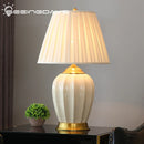 Axyaa Ceramic Table Lamp: Chinese & European Style Bedside Lamp for Bedroom, Living Room