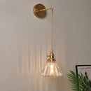 Axyaa Modern Glass Wall Lamp Sconce for Bedroom Decor, LED Bedside Light