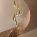 Axya Gold Copper Chandelier - Modern Nordic Design for Bedroom, Dining Room, and Study