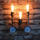 Axyaa Vintage Iron Water Pipe Wall Lamp - Rust Plated E27 Sconce Lighting