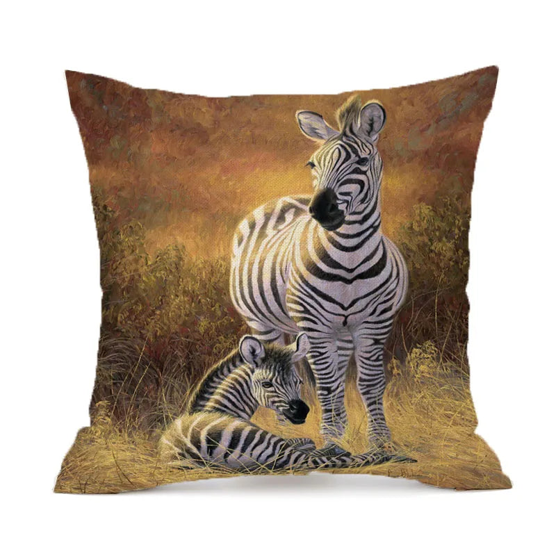 Axyaa Animal Print Cushion Cover - Cozy Sofa Decor
