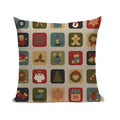 Axyaa Merry Christmas Decor Pillow Cover Set 45x45cm Linen Noel Cushion Cases