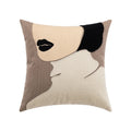 Axyaa Neutral Art Knot Cushion Cover 45x45cm Beige Coffee Brown Handmade Cotton