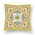 Axyaa Watercolor Geometric Flowers Polyester Cushion Cover Sofa Throw Pillow Cover
