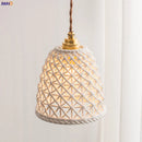 Axyaa Nordic Ceramic Pendant Lamp Modern Japanese Style Copper Hanging Light
