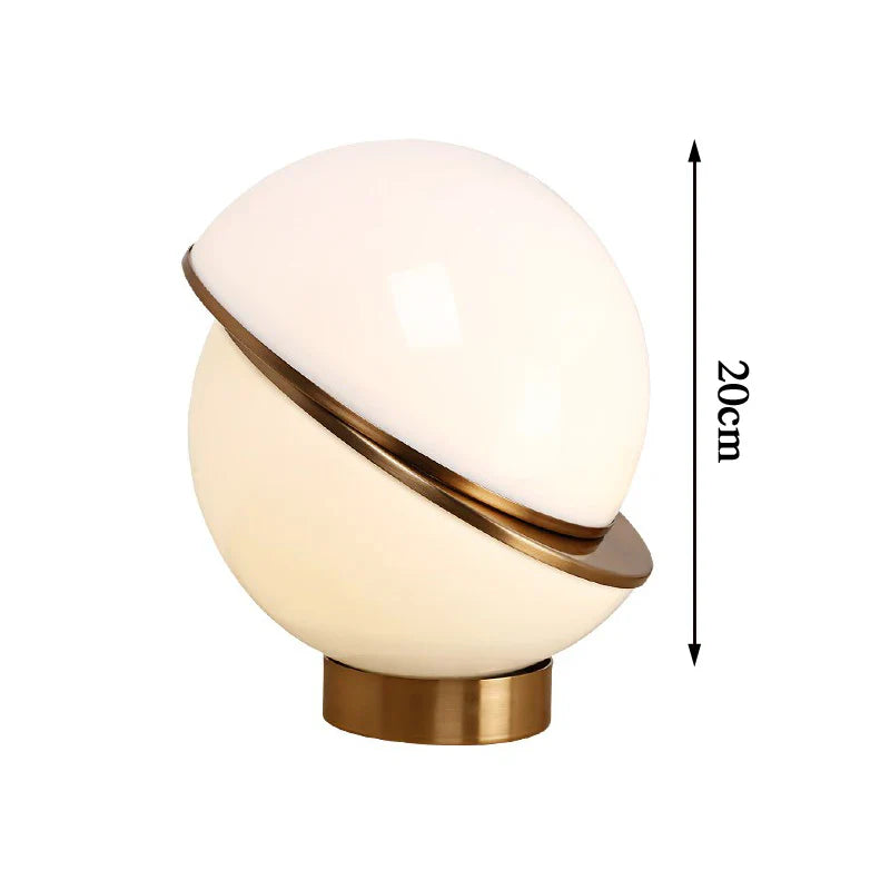 Axya Nordic White Ball LED Bedside Lamp - Creative Round Metal Lighting