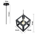 Axyaa Metal Cube Pendant Lamp: Industrial Retro Style for Living Room, Kitchen, Restaurant