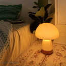 Axyaa Vintage Glass Mushroom Table Lamp: LED Desk Lamp for Living Room