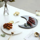 Axya Moon Shape Ceramic Dinner Plate Set for Tableware and Decor