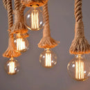 Axyaa Spider Chandelier Hemp Rope Pendant Light Industrial Ceiling Lamp