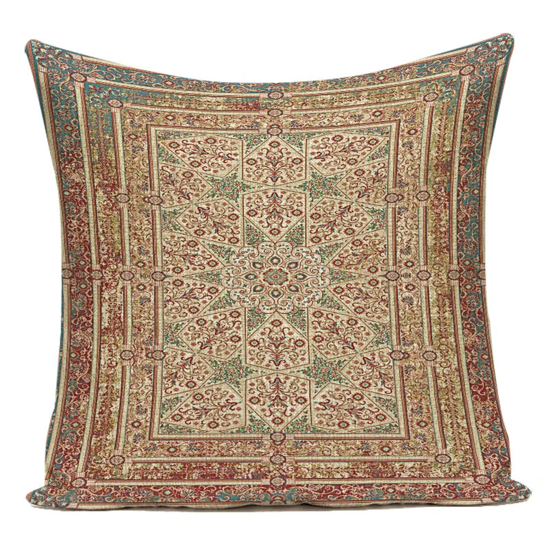 Axyaa Moroccan Mandala Linen Cushion Covers for Vintage Home Decor