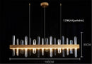 Axyaa Gold LED Chandelier: Modern Crystal Dining Room Lighting