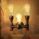 Axya Wall Light: Retro Industrial Iron Water Pipe Lamp for Home, Bar & Restaurant Decor