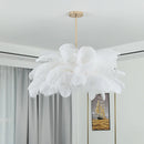 Axyaa Feather Chandelier: Modern G9 LED Palm Tree Design for Romantic Living Room Lighting