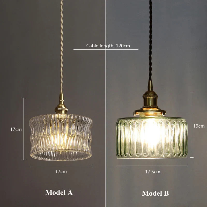 Axyaa Japanese LED Glass Pendant Lamp Modern Hanging Light for Home Decor
