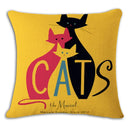 Axyaa Red Black Cat Print Cushion Cover 45X45CM for Home Decor