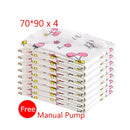 Axyaa 4/10pcs Thickened Vacuum Storage Bags with Hand Pump - Space Saving Organizer