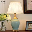 Axyaa Green Ceramic Table Lamp: Chinese-Inspired Warm Bedside Lighting