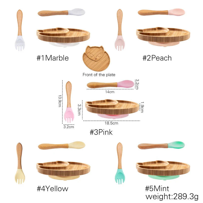 Axya Fox Bamboo Baby Feeding Bowl Set