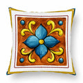 Axyaa Watercolor Geometric Flowers Polyester Cushion Cover Sofa Throw Pillow Cover