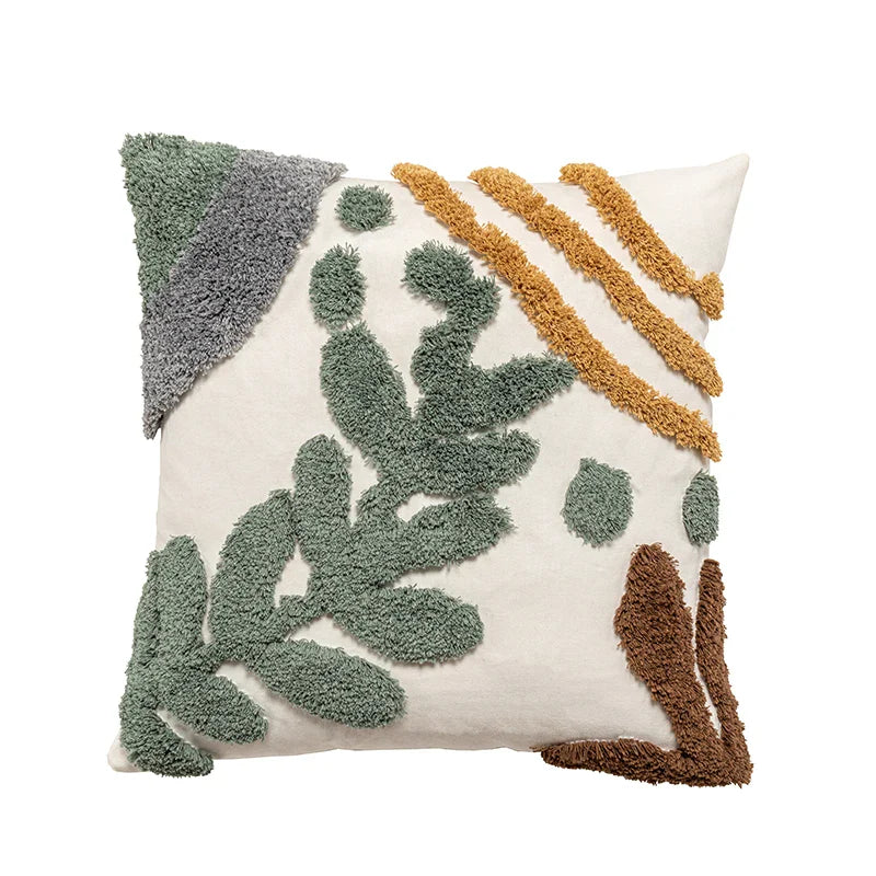 Axyaa Tufted Plant Pillow Cover for Stylish Home Decor 45x45cm/30x50cm