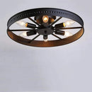 Axyaa Industrial Round Iron Ceiling Lamp, E27 Living Room Lighting