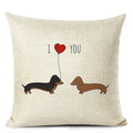 Colourful Bull Terrier & Dachshund 3D Cushion Cover for Home Sofa by Axyaa