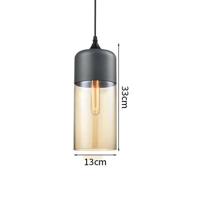 Axyaa Nordic LED Pendant Light Wood Glass Hanging Lamp for Bedroom Dinning Living Room