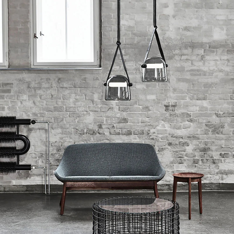 Axyaa Modern LED Glass Pendant Lights - Artistic Leather Designer Lamps for Living Room & Bedroom Decor