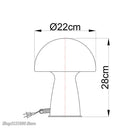 Axyaa Vintage Glass Mushroom Table Lamp: LED Desk Lamp for Living Room