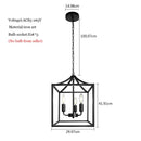Axyaa Farmhouse Chandelier: E14 Black Modern Droplight for Dining, Kitchen, Living Room
