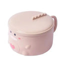 Axyaa Cute Dinosaur Stainless Steel Noodle Bowl with Lid - Portable Lunch Box