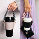 Axyaa Portable Glass Bottle Holder Strap PU Leather Beverage Cover