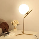 Axyaa White Glass Ball Table Lamp: Nordic Design, Dimmable E27 LED Lighting Fixture