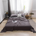 Axyaa Jacquard Grid Summer Quilt 100% Cotton Gauze Sofa Cover Blue Bedspread