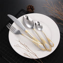 Axyaa Retro Carved Stainless Steel Cutlery Set - Luxury Family Dinnerware