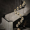 Axyaa Luxury Crystal Chandelier for Duplex Villa Stair, Living & Dining Room, Exhibition Hall