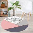 Nordic Geometric Print Round Carpet for Home Decor by Axyaa