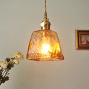 Axyaa Nordic Amber Glass Pendant Lights with Vintage Copper Finish