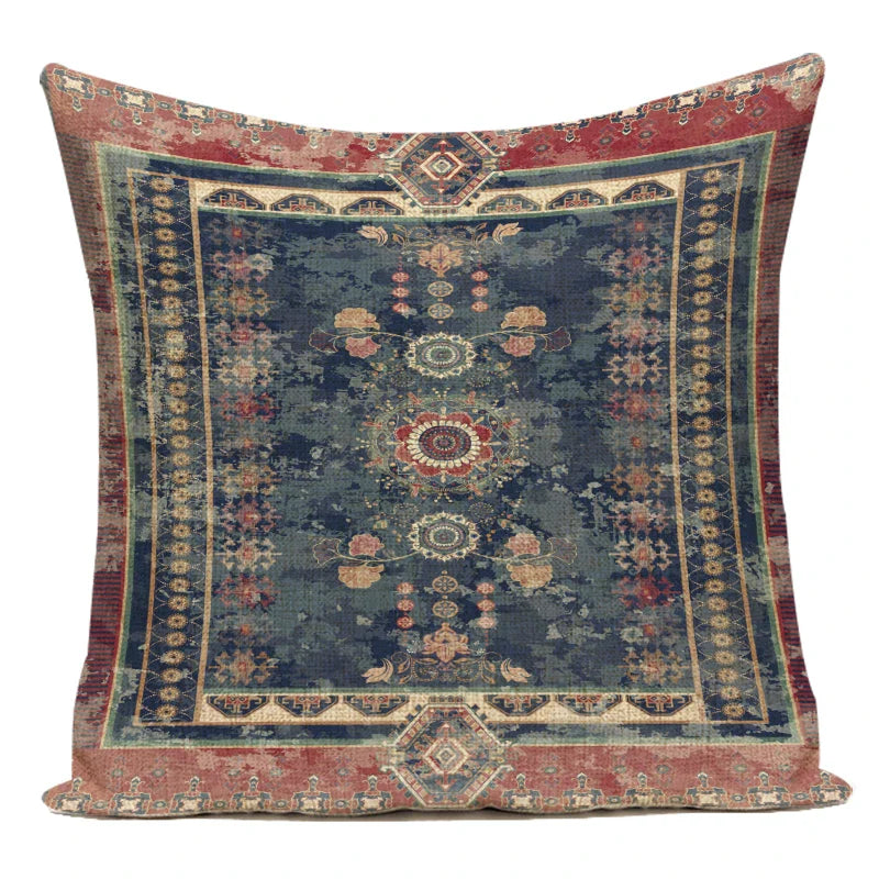 Axyaa Moroccan Mandala Linen Cushion Covers for Vintage Home Decor