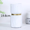 Nordic Marble & Gold Trim Vase by Axyaa - Modern Ceramics for Home Decor