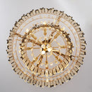 Axyaa Gold Metal Glass Crystal Chandelier for Modern Living Room & Bedroom